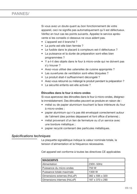 KitchenAid MA3611F/A02 - Microwave - MA3611F/A02 - Microwave FR (859116012900) Mode d'emploi