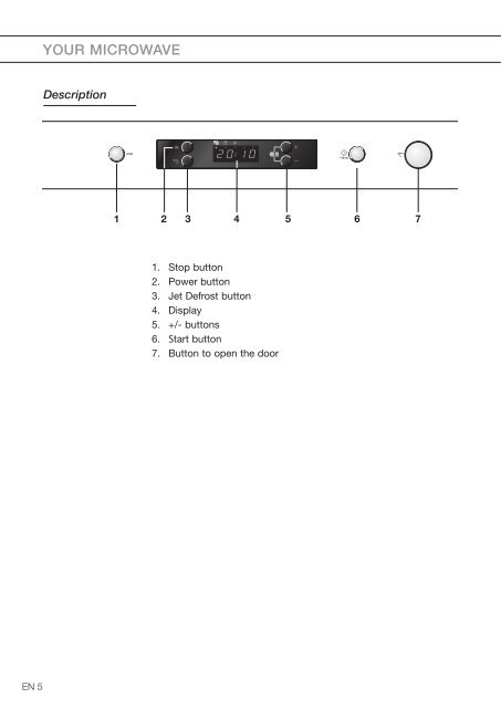 KitchenAid MA3611F/A02 - Microwave - MA3611F/A02 - Microwave EN (859116012900) Mode d'emploi