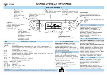 KitchenAid JT 355 alu - Microwave - JT 355 alu - Microwave HR (858735599640) Guide de consultation rapide