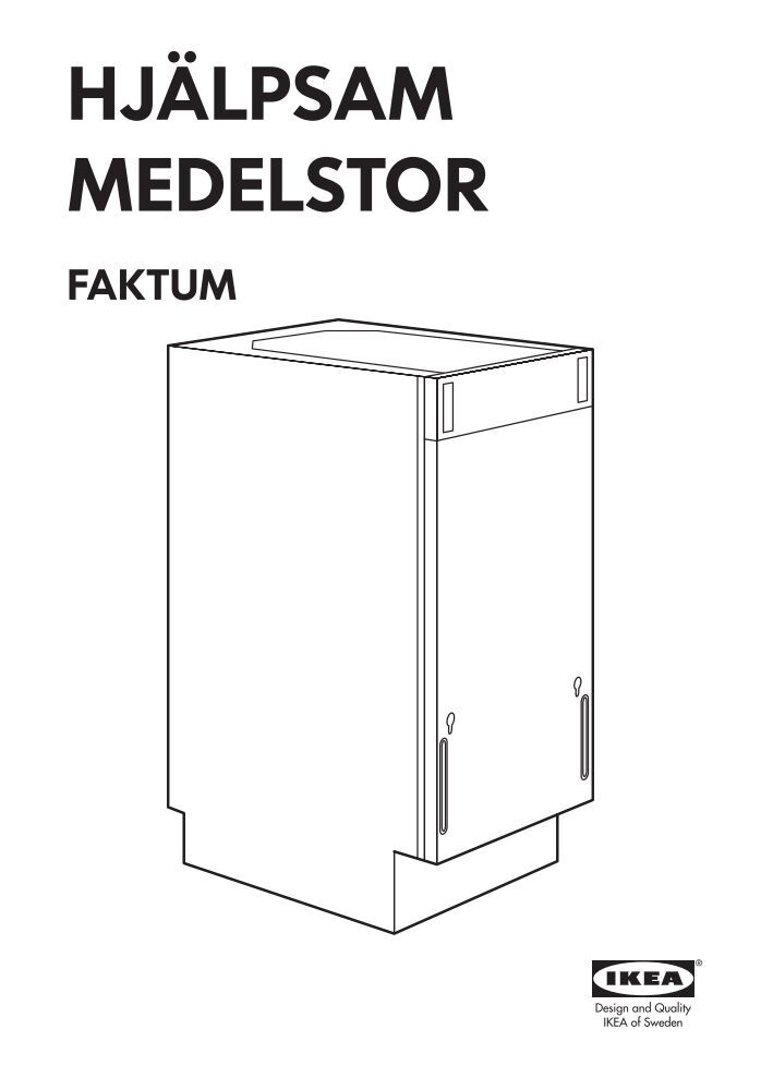 Ikea MEDELSTOR lave-vaisselle encastrable - 80299360 - Plan(s) de montage
