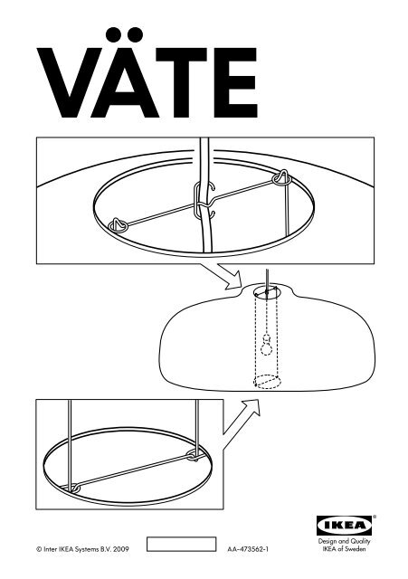 Ikea V&amp;amp;Auml;TE Abat-Jour Suspension - 90175769 - Plan(s) de montage