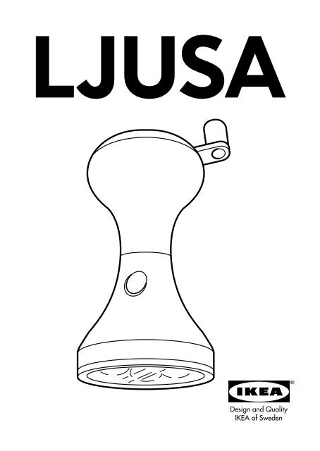 Ikea LJUSA lampe poche LED manuel - 30190857 - Plan(s) de montage