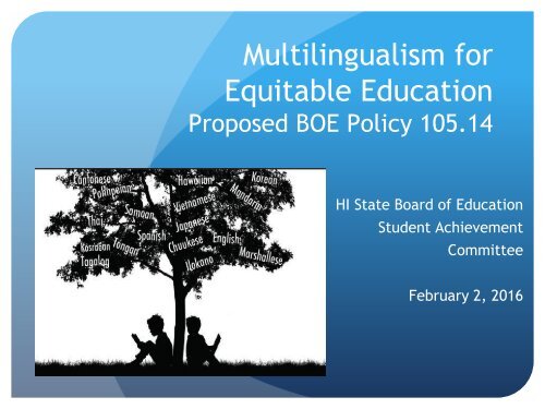 Multilingualism for Equitable Education