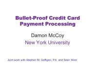 Bullet-Proof Credit Card Payment Processing Damon McCoy New York University