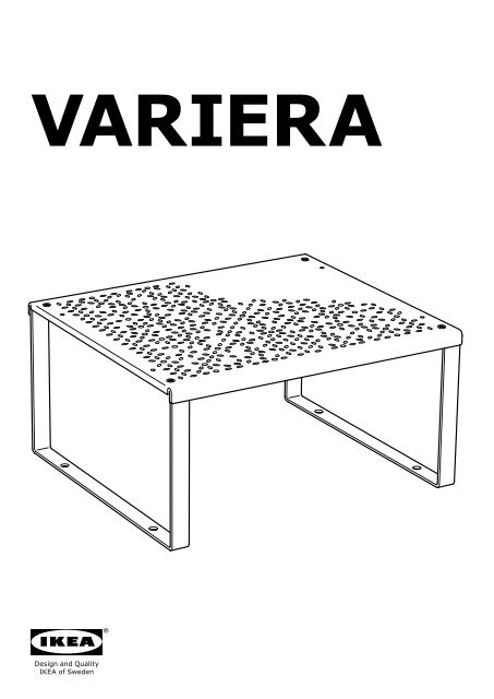 Ikea VARIERA Demi-&amp;eacute;Tag&amp;egrave;Re - 60136623 - Plan(s) de montage