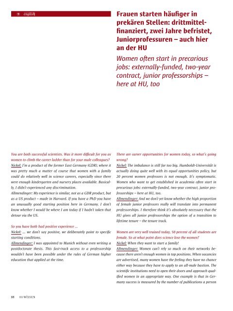 hu wissen (pdf) - Exzellenzinitiative - Humboldt-Universität zu Berlin