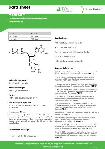 Data sheet Mant-GTP - Jena Bioscience