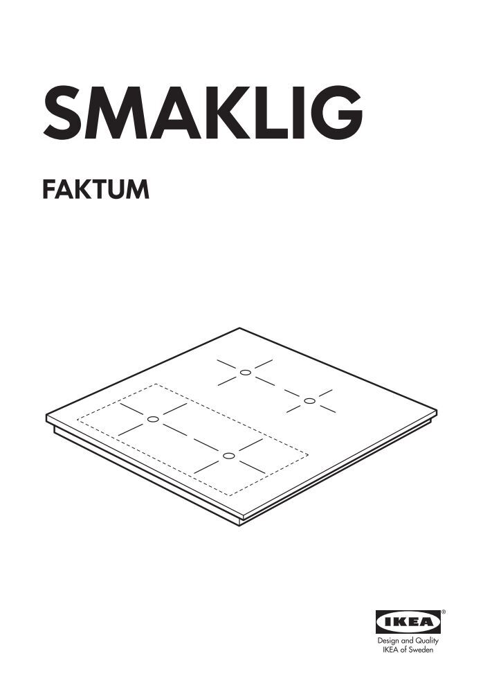 Ikea SMAKLIG table cuisson induction bridge - 20222830 - Plan(s) de montage
