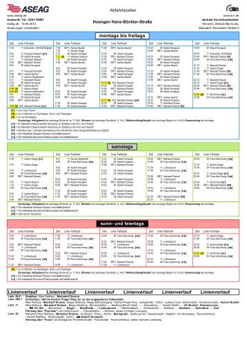 montags bis freitags samstags sonn- und feiertags ... - AVV