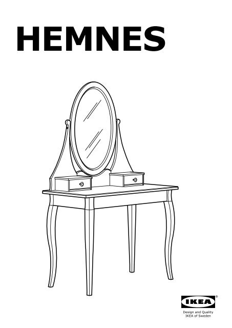 Ikea HEMNES Coiffeuse Avec Miroir - 10121228 - Plan(s) de montage