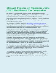 Mossack Fonseca on Singapore Joins OECD Multilateral Tax Convention