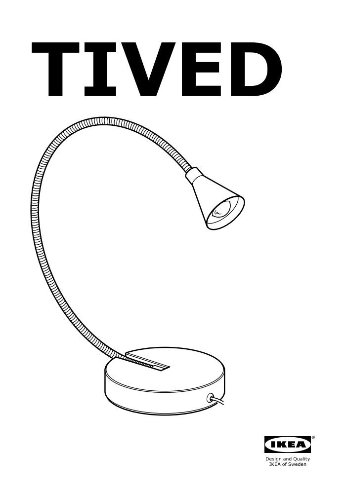 Ikea TIVED lampe trav/mur LED - 00180949 - Plan(s) de montage