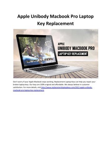 Apple Unibody Macbook Pro Laptop Key Replacement