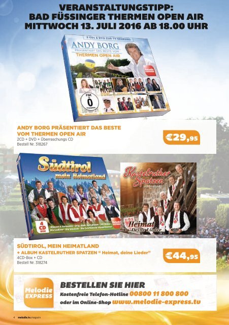 Melodie TV Magazin 01 02 2016 36 Seiten Screen