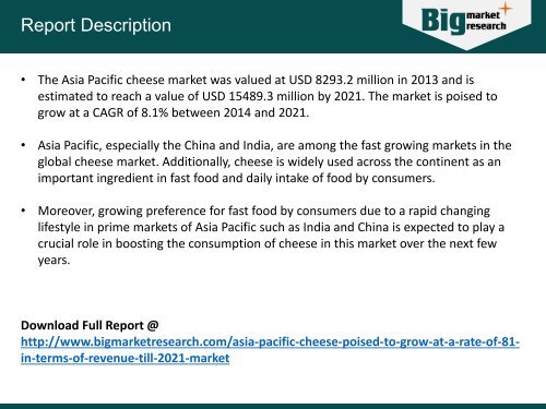 Asia Pacific Cheese Market Poised To Grow at a Rate Of 8.1% In Terms Of Revenue Till 2021