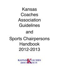Sport Chairperson Notebook - Kansas Coaches Association