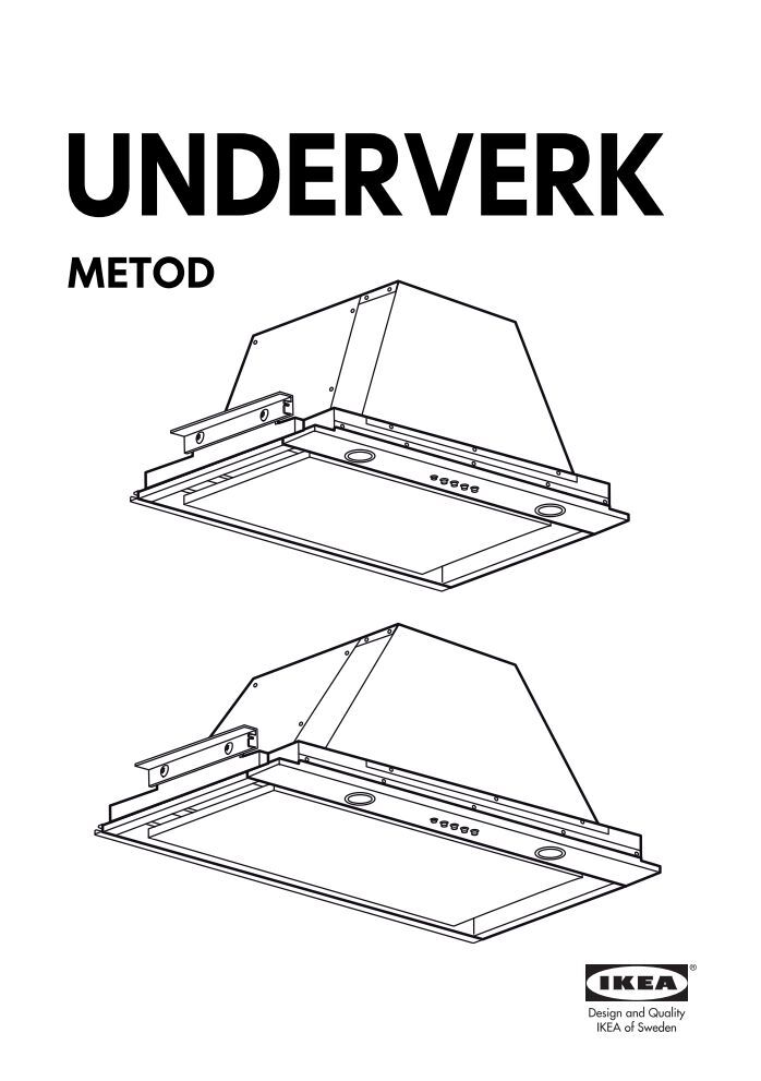 Ikea UNDERVERK hotte aspirante int&eacute;gr&eacute;e - 30304613 - Plan(s)  de montage
