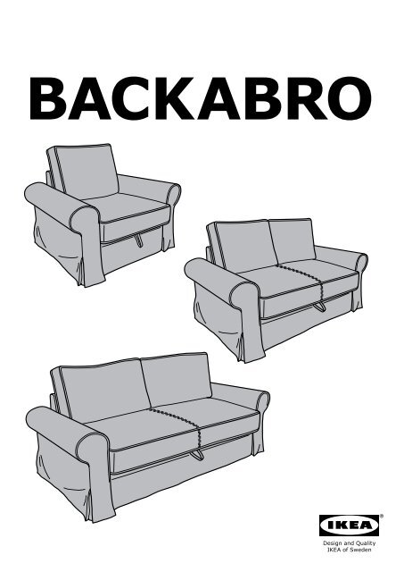 Ikea BACKABRO housse de fauteuil convertible - 90260932 - Plan(s) de montage