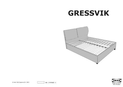 Ikea GRESSVIK cadre lit coffre - S69125286 - Plan(s) de montage