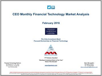 CEO Monthly Financial Technology Market Analysis