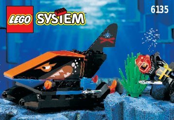 Lego SMALL SHARK SUBMARINE - 6135 (1996) - 6100 SUPER SUB (NBD) BUILDING INSTR. 6135 IN