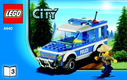 Lego Forest Police Station - 4440 (2011) - POLICE W. 2 ROAD PLATES BI 3004/48 -4440 V39 3/5
