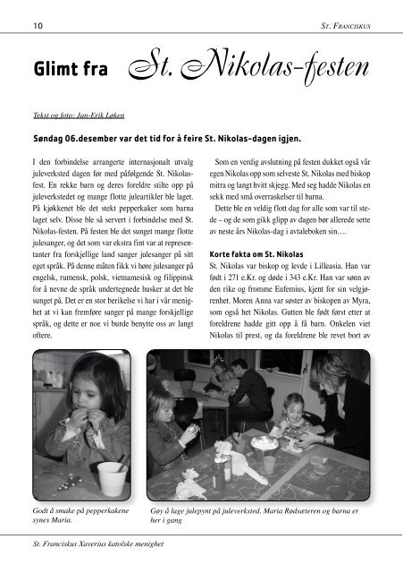 St. Franciskus menighetsblad nr 1, 2010