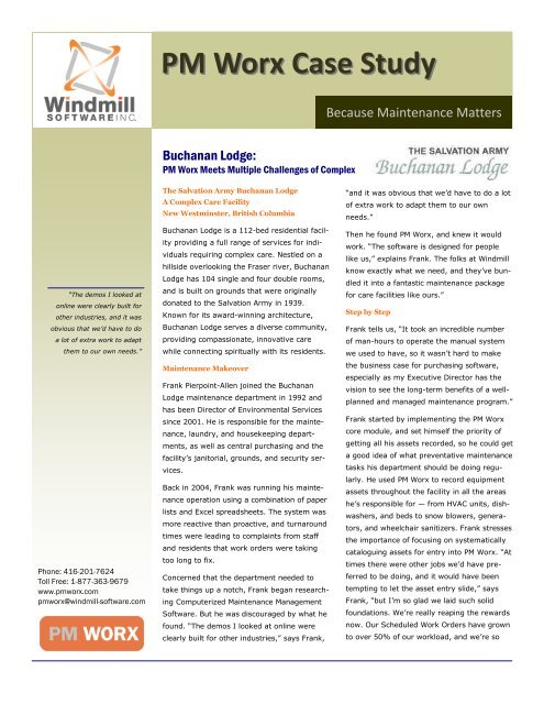 PM Worx Case Study - Windmill Software Inc.