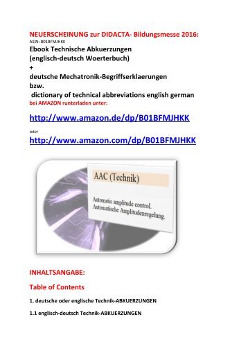 Neuerscheinung 2016: Technische Abkuerzungen (englisch-deutsch Woerterbuch) - dictionary of technical abbreviations english german