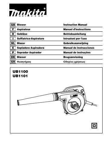 Makita Aspiro-souffleur 600 W 0 Ã  2,8 mÂ³/min. - UB1101 - Notice