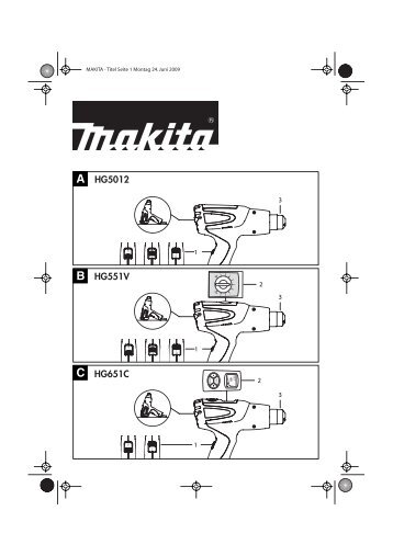 Makita DÃ©capeur thermique 1800 W - HG551VK - Notice