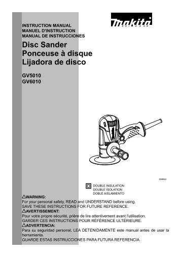 Makita Ponceuse polisseuse Ã  disque 400 W Ã 150 mm - GV6010 - Notice