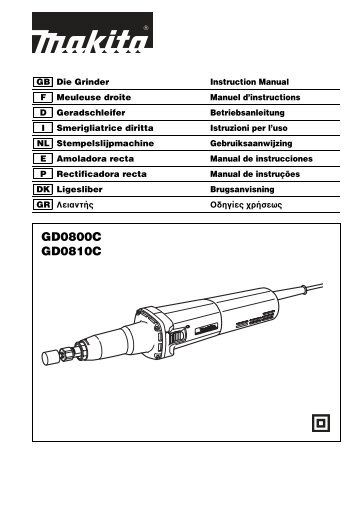 Makita Meuleuse droite 750 W - GD0810C - Notice