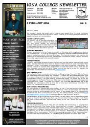 IONA COLLEGE NEWSLETTER