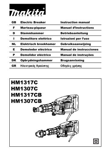 Makita Marteau-piqueur Hexagonal 28,6 mm 1510 W - HM1317CB - Notice