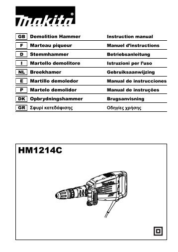 Makita Burineur SDS-Max 1510 W - HM1214C - Notice