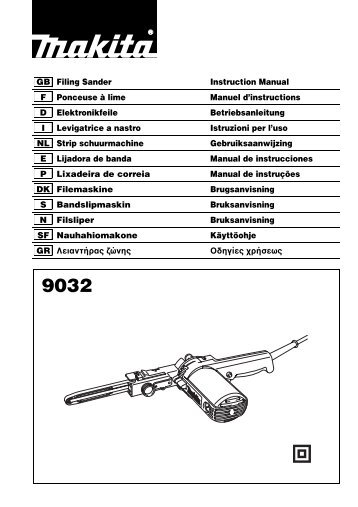 Makita Ponceuse Ã  bande 500 W 9 x 533 mm - 9032 - Notice