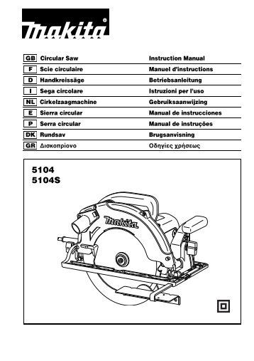 Makita Scie circulaire 2100 W Ã 270 mm - 5104S - Notice