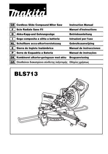 Makita Scie radiale Ã 190 mm - BLS713Z - Notice