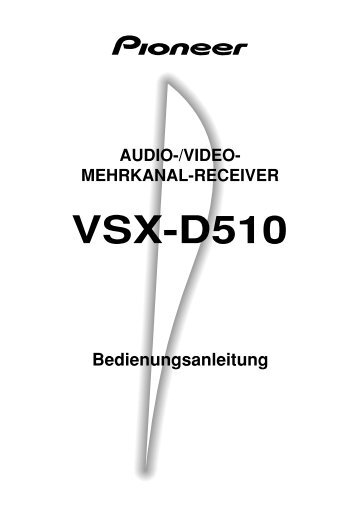 Pioneer VSX-D510 - User manual - allemand