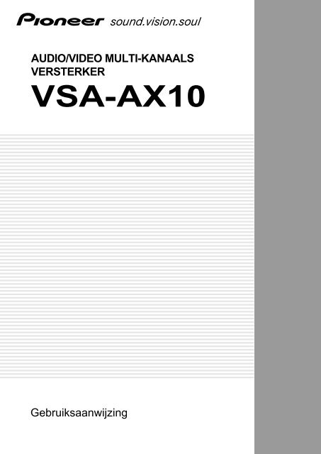 Pioneer VSA-AX10 - User manual - n&eacute;erlandais