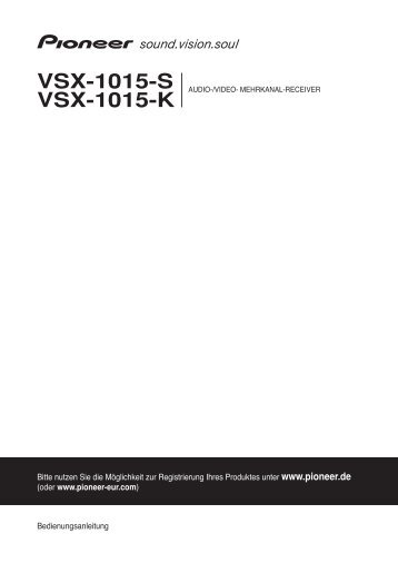 Pioneer VSX-1015-S - User manual - allemand