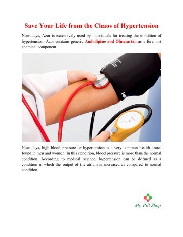 Azor Amlodipine and Olmesartan High Blood Pressure Medicine