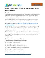 Global General Organic Reagents Industry Market