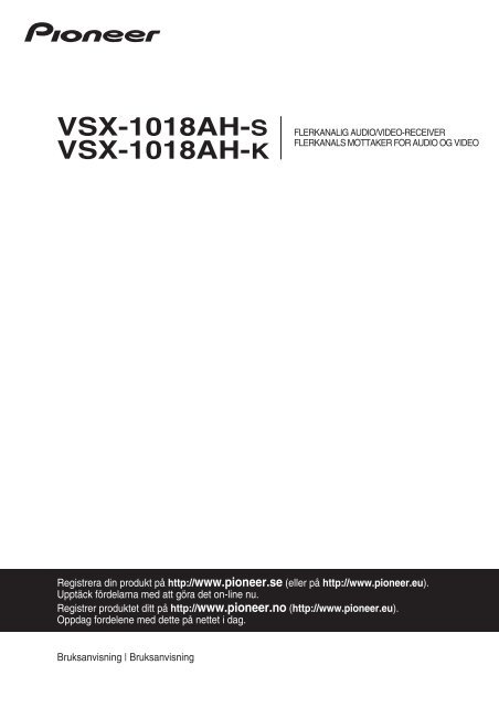 Pioneer VSX-1018AH-K - User manual - norv&eacute;gien, su&eacute;dois