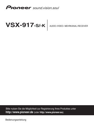 Pioneer VSX-917V-S - User manual - allemand