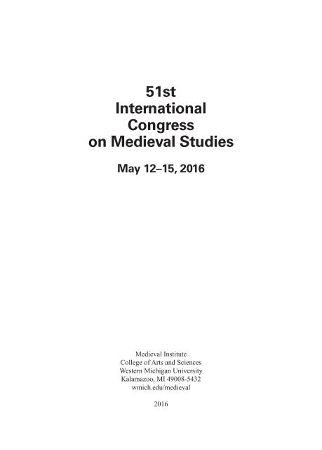 51st International Congress on Medieval Studies