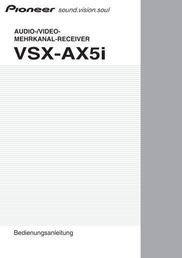 Pioneer VSX-AX5i-S - User manual - allemand