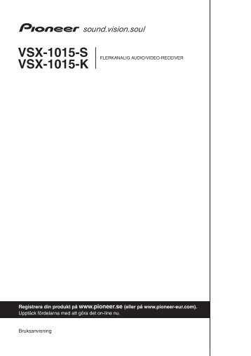 Pioneer VSX-1015-K - User manual - suÃ©dois