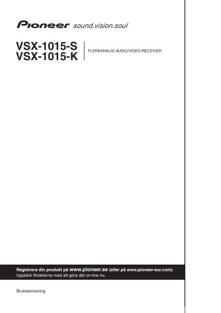 Pioneer VSX-1015-K - User manual - su&eacute;dois